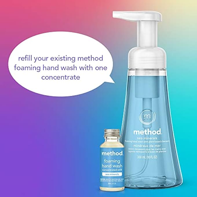 Method FOAMING HAND WASH CONCENTRATES REFILLS, SEA MINERALS, 4 RECYCLABLE 1 FL OZ REFILLS - Image 5